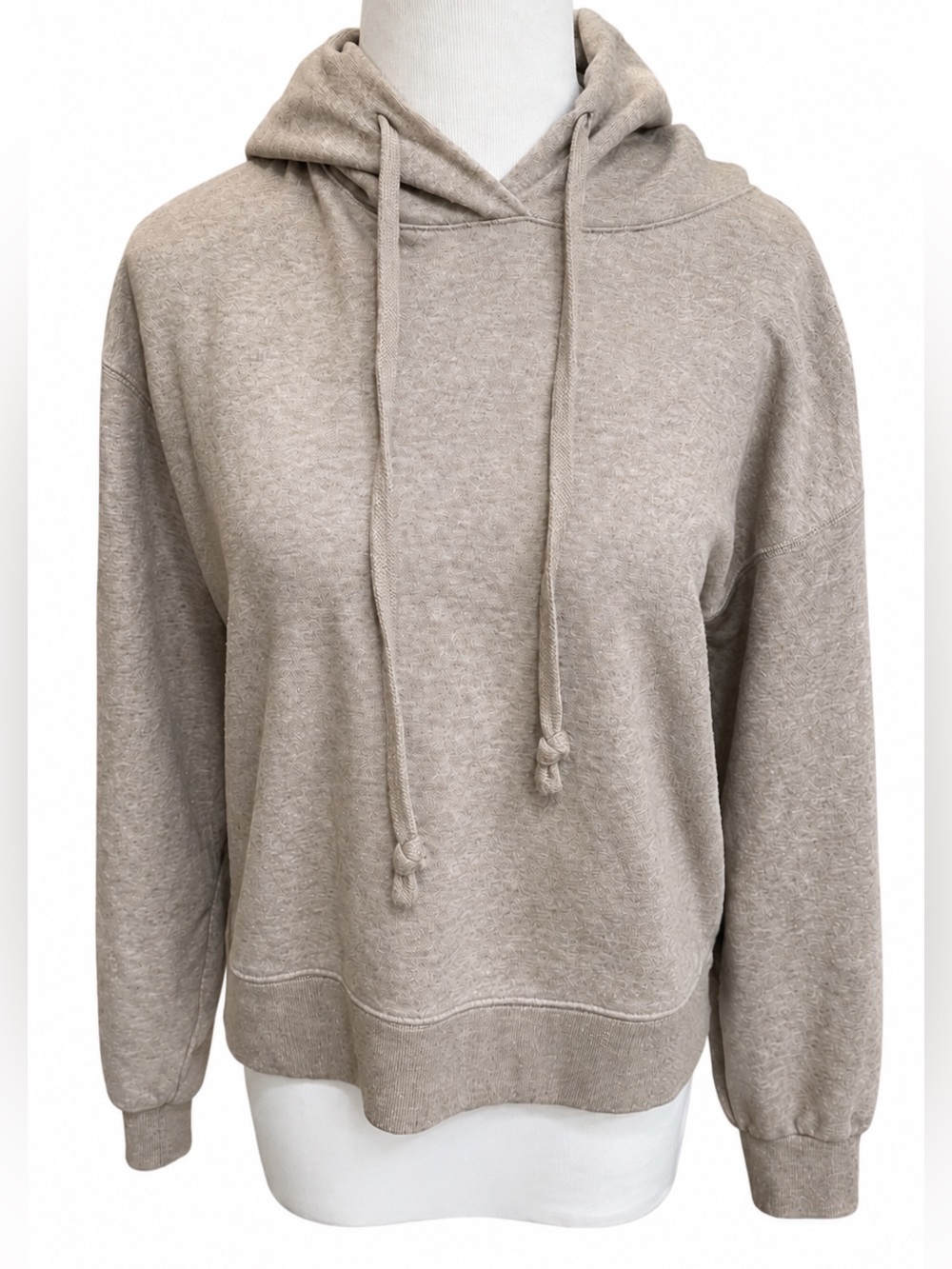 Uniqlo Beige Relaxed Drawstring Hoodie XS